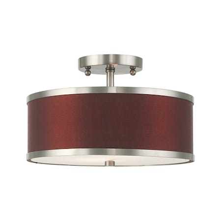 Livex Lighting Park Ridge 2 Light Brushed Nickel Ceiling Mount 60412-91