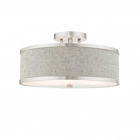 Livex Lighting Brushed Nickel Semi Flush, 3 Light 60423-91