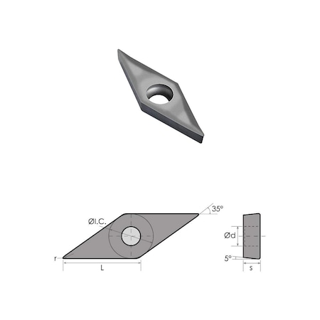 Hhip VCGX -222 LH Carbide Insert For Aluminum 6058-0222
