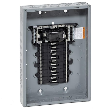Square D Load Center, QO, 24 Spaces, 125A, 120/240V AC, Main Circuit Breaker, 1 Phase QO124M125P