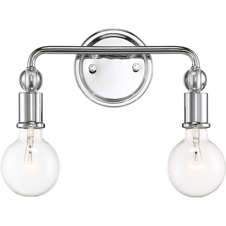 Nuvo Fixture, Vanity, 2L, 60W, G25, Medium Base, 120V, Polished Nickel 60/6562