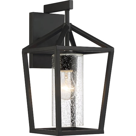 Nuvo Hopewell - 1-Light - Medium Lantern - Matte Black Finish with Clear Seeded Glass 60/6592