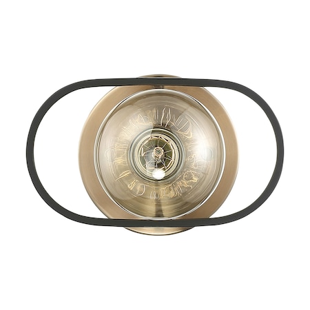Nuvo Chassis 1-Light Wall Sconce - Copper Brushed Brass Finish with Matte Black Frame 60/6651