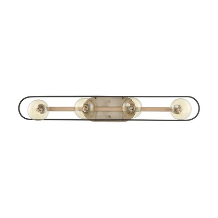 Nuvo Chassis 4-Light Vanity - Copper Brushed Brass Finish with Matte Black Frame 60/6654