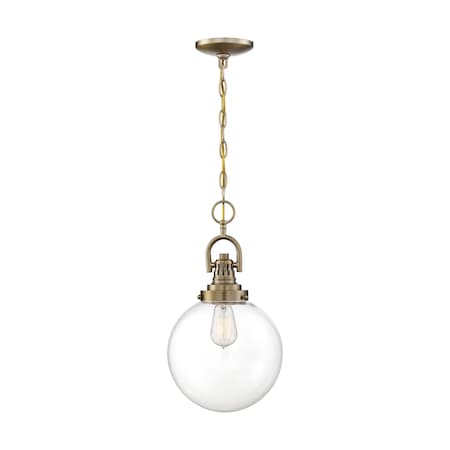 Nuvo Skyloft 1-Light Pendant Fixture - Burnished Brass Finish with Clear Glass 60/6671