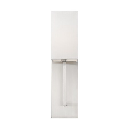 Nuvo Vesey 1-Light Wall Sconce - Brushed Nickel Finish with White Linen Shade 60/6691
