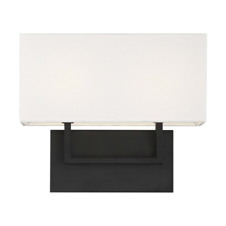 Nuvo Tribeca 2-Light Vanity - Aged Bronze Finish with White Linen Shade 60/6719