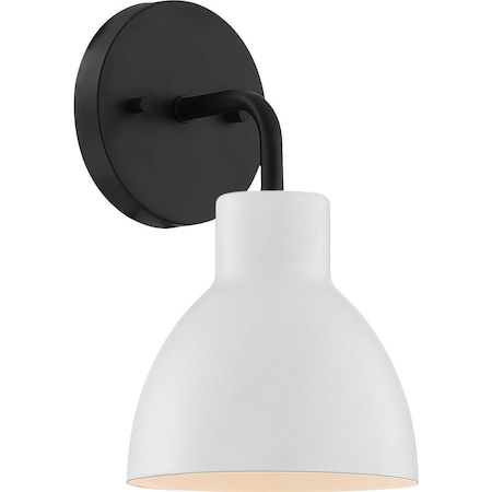 Nuvo Sloan 1-Light Vanity - Matte Black Finish with White Shade 60/6784