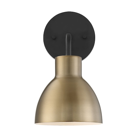 Nuvo Sloan 1-Light Vanity - Matte Black and Burnished Brass Finish 60/6791