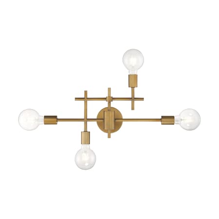 Nuvo Delphi 4-Light Vanity - Aged Gold Finish 60/6871