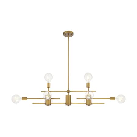 Nuvo Delphi 8-Light Island Pendant Fixture - Aged Gold Finish 60/6872