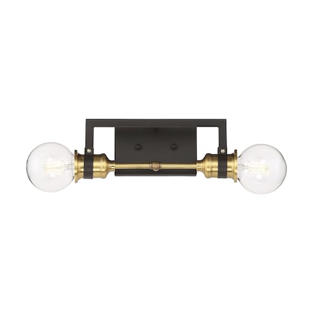 Nuvo Intention 2-Light Vanity - Warm Brass and Black Finish 60/6972