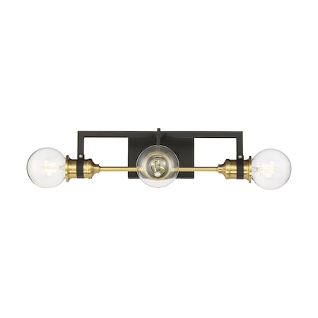 Nuvo Intention 3-Light Vanity - Warm Brass and Black Finish 60/6973