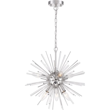 Nuvo Cirrus 8-Light Chandelier - Polished Nickel Finish with Glass Rods 60/6993
