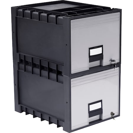 Storex Storage Box With Lock, 2 PK 61178U02C