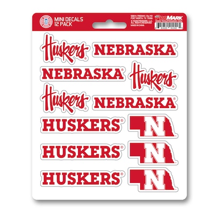 Fanmats University of Nebraska Mini Decal Sticker, PK12 61180