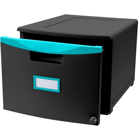 Storex One Drawer File Cabinet, w/Casters 61270U01C