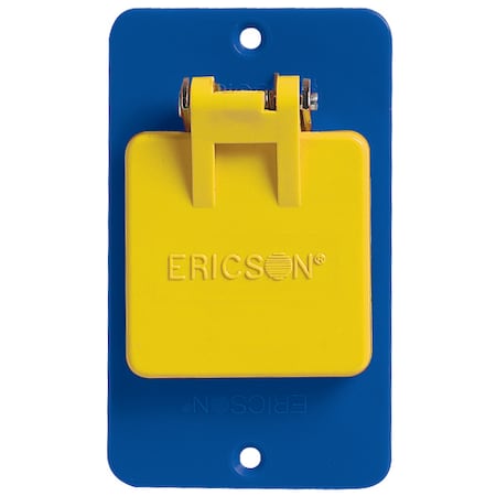 Ericson Coverplate 1-Gang, Blue Single 1.39" Hol 6132