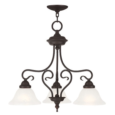 Livex Lighting Coronado 3 Light Bronze Convertible Dinette Chandelier/Ceiling Mount 6133-07