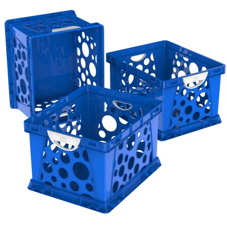 Storex Premium File Crate, Blue, PK3 61455U03C