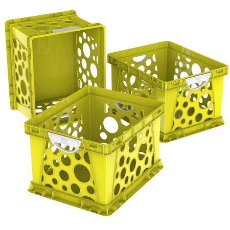 Storex Premium File Crate, Yellow, PK3 61457U03C