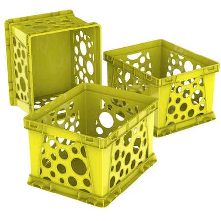Storex Large File Crate, Yellow, PK3 61462U03C