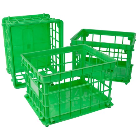 Storex File Crate, Green, PK3 61498U03C