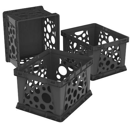 Storex Large Storage File Crate, Black, PK3 61546U03C