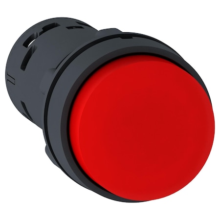 Schneider Electric Push button, Harmony XB7, round red projecting, 22mm, spring return, 1NC, unmarked XB7NL42