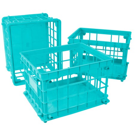 Storex File Crate, Teal, PK3 61604U03C
