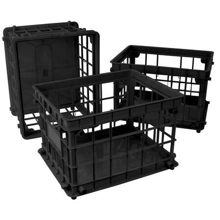 Storex File Crate, Black, PK3 61659U03C