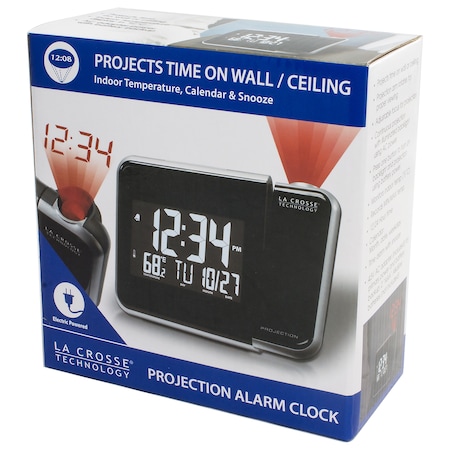 LACROSSE Projection Alarm Clock,Indoor Temp (616-1412) | Zoro