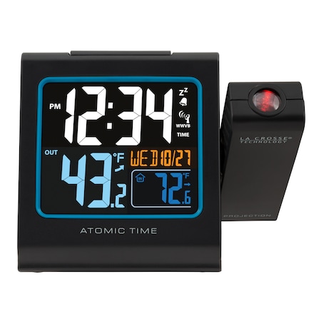 La Crosse Technology Atomic Projectn Alarm Clock, In/Out Temp 616-146