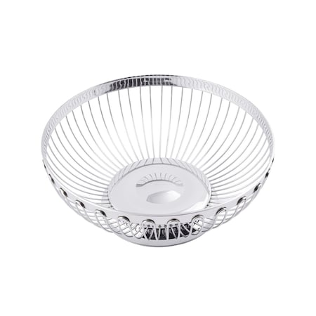 Tablecraft Regent Round Basket, 18-8 SS, 8"X3.25" 6170