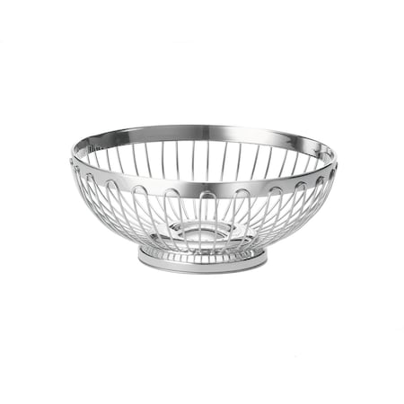 Tablecraft Regent Round Basket, 18-8 SS, 7"X2.75" 6177