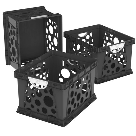 Storex Purple Stacking Container 17 1/4 in x 14 1/4 in x 10 1/2 in H, 3 PK 61788U03C
