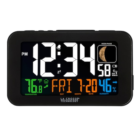 La Crosse Technology Atomic Color Alarm clock, Indoor Temp/ 617-1485B