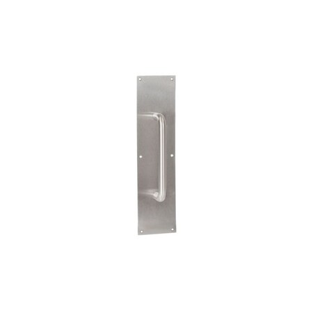 Trimco Square Corner Pull Plate with 8" 1194 Pull Satin Chrome 3-1/2"x15" 1017-2B.626
