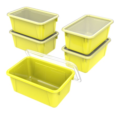 Storex Cubby Storage Bin, Yellow, 5 PK 62410U05C