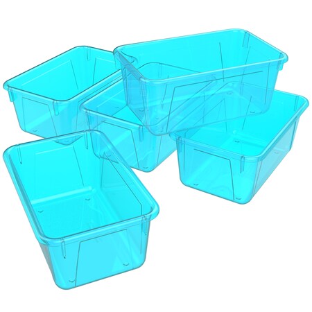 Storex Small Cubby Bin, Candy Teal, PK5 62480U05C