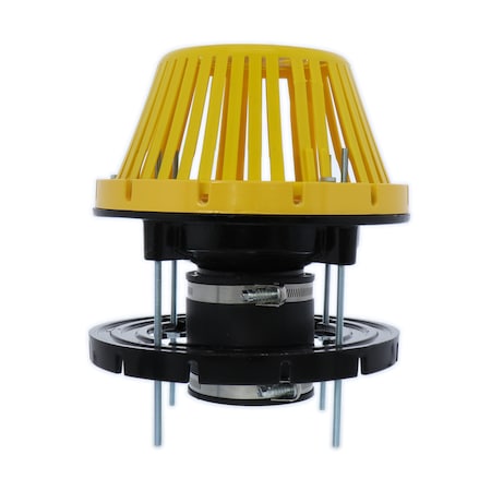 Portals Plus Cast Iron Roof Drain With Plastic Dome, Fits 4" Pipe 62611