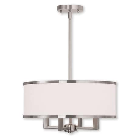 Livex Lighting Park Ridge 4 Light Brushed Nickel Chand 62615-91