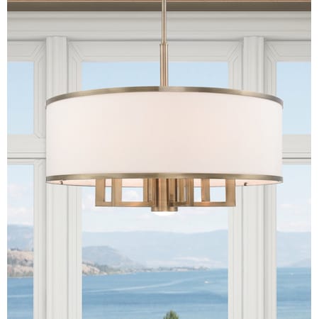 Livex Lighting Park Ridge 7 Light Antique Brass Pendant 62616-01