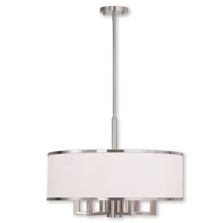 Livex Lighting Park Ridge 6 Light Brushed Nickel Chand 62616-91