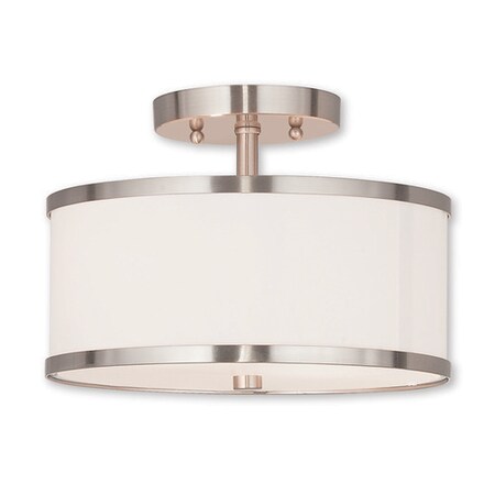Livex Lighting Park Ridge 2 Light Brushed Nickel Ceiling Mount 62626-91