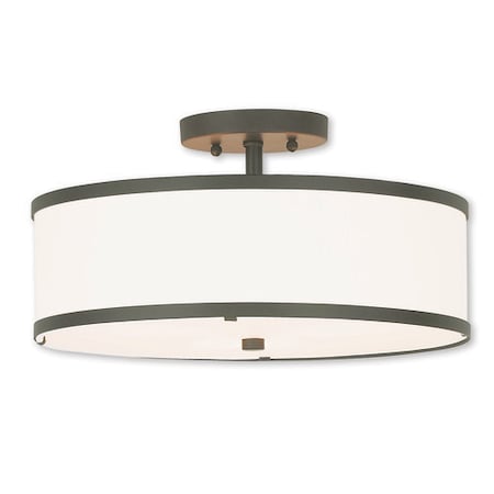 Livex Lighting Park Ridge 3 Light Bronze Ceiling Mount 62628-07
