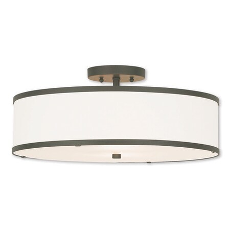 Livex Lighting Park Ridge 3 Light Bronze Ceiling Mount 62629-07