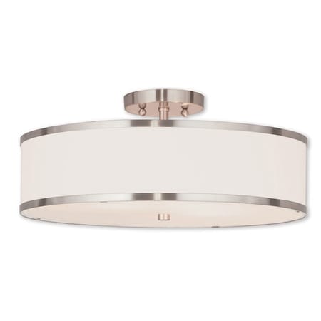 Livex Lighting Park Ridge 3 Light Brushed Nickel Ceilin 62629-91