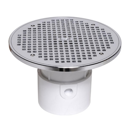 Oatey Round Adj PVC Pipefit 4", 10"Chrm Str, PVC, Chrome, 4", Pipe 72388