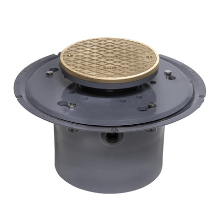 Oatey PVC Adj Cleanout 6", w/6"Br Cvr 74126